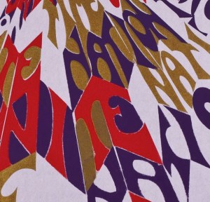 Detail showing Rubylith cut screen portion of Nation Time II