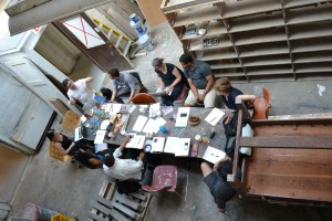 Meeting with Artists in Midway Studios under construction in June