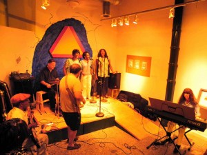 Project Blue performance at the Opening Reception of Hey, We Are All Beginners Here. At Roots And Culture (by Sarah Kavage)