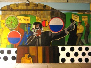 Restored and Reinterpreted mural by Astrid Fuller, The Spirit of Hyde Park