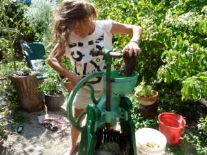 Nance cidering at home