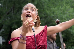 Maggie Brown performs at the MCA, Chicago, in 2011