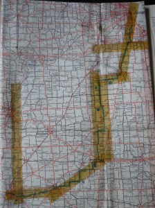 Karl Meyer's map of his Walk to Springfield