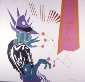 Yaoundé Olu, Diddybop Ju Ju Man. Acrylic on canvas, 50 x 48 in.