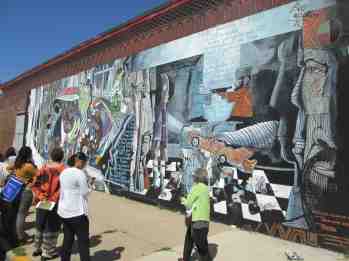 Mitchell Caton and William Walker (with C. Siddha Webber), The Wall of Daydreaming and Man's Inhumanity to Man. (With recent group of visitors.)